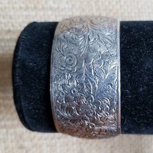 Sterling Silver Danecraft Floral Cuff Bracelet